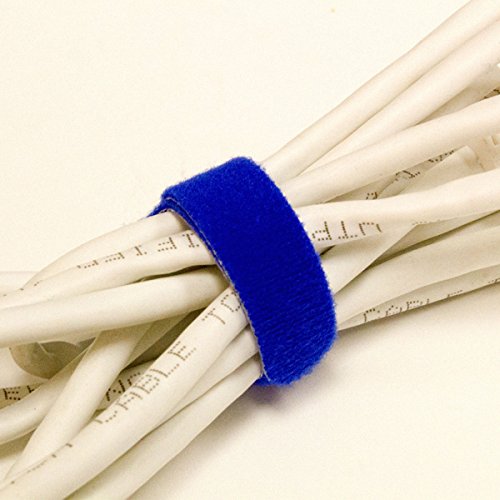 Navepoint 6 Inch Hook And Loop Reusable Strap Cable Cord Wire Ties 25 Pack Blue #TOP4