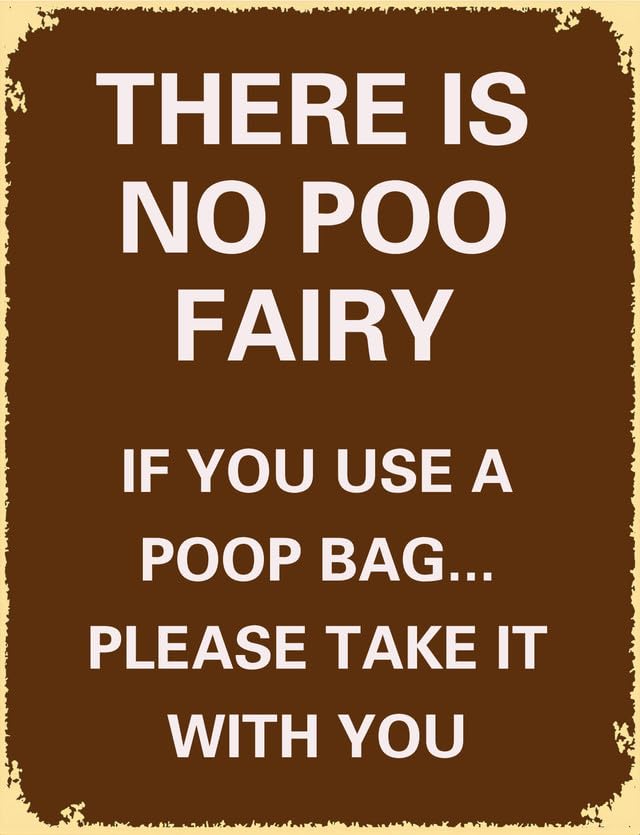 Funny Dog Poop Sign, There Is No Poo Fairy If You Use A Poop Bag Please Take It With You No Dog Poop Yard Sign With Stake 20x30cm Sturdy Aluminum Sign Rust Free Easy Install