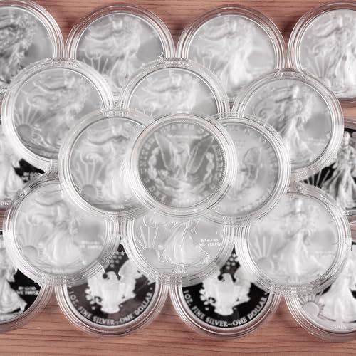 uxcell 30 piezas cápsulas plásticas para monedas 19mm miniatura 6