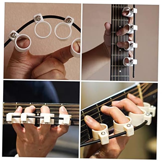 Adjustable Finger Expander and Protector for Guitar Ukulele Bass Mandolin Piano Finger Trainer Tools with Guards for Beginners to Stretch Strengthen and Prevent During Practice