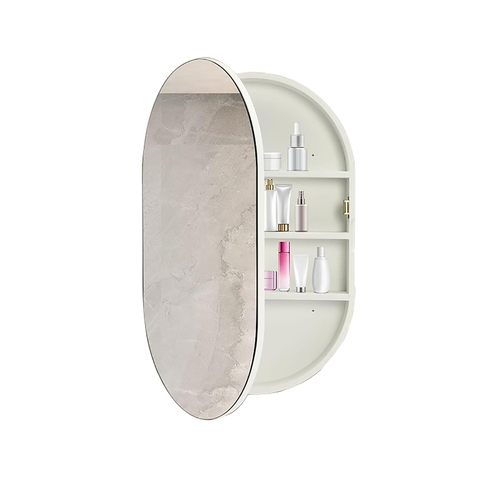 FGXHHS Wall-Mounted White Medicine Cabinet with Storage Shelf, Stylish and Functional nizer for Shower Room Space-Saving Solutions