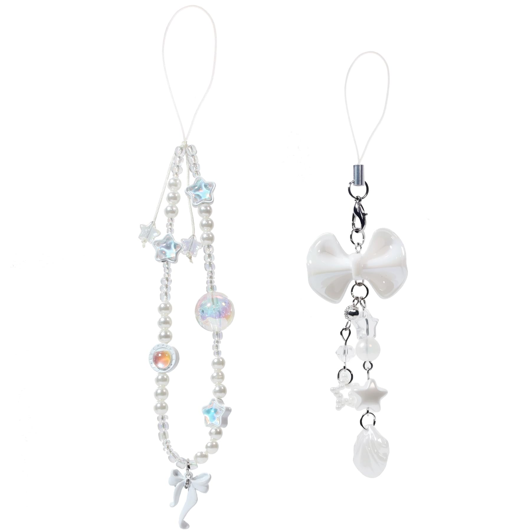 CMVFYL Beaded Camera Wrist Strap, Cute Phone Charms Strap, Pearl Bracelet Wrist Strap, Phone Keychain Decoration for Wallet