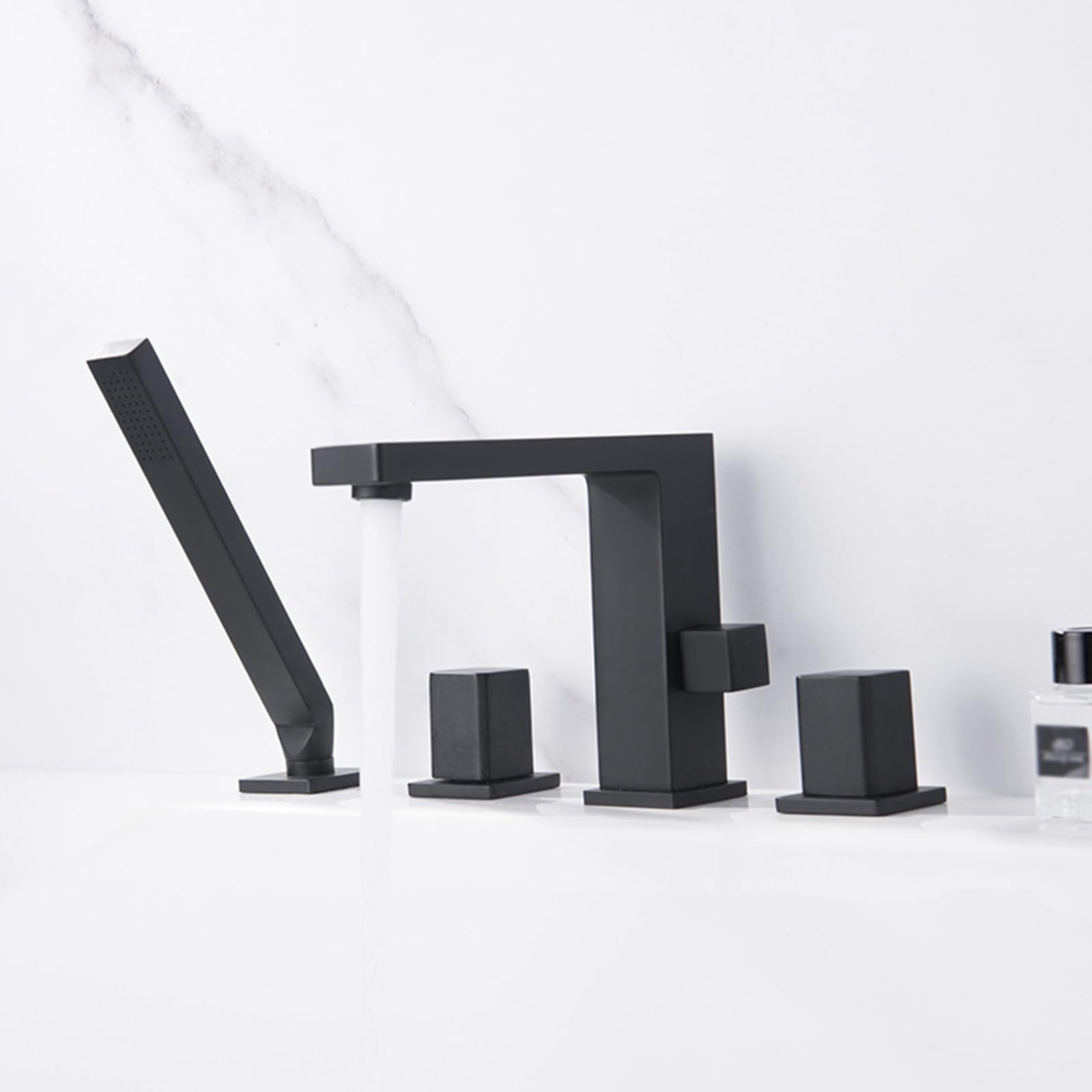 Mélangeur de douche rétractable 4 trous noir LWX design haut de gamme