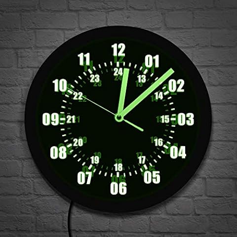 The Geeky Days Military Time Wall Clock with LED Backlight Cover