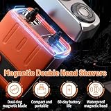 Mini Electric Razor for Men, 2025 Portable Razors for Men IPX7 Waterproof, Magnetic Double Head Shavers, Wet & Dry Shaving Machine, Type-C Rechargeable, for Home Travel - Image 5