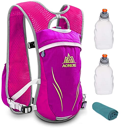 EZESO ESSENTIAL SKINCARE Running Hydration Vest, Trail Running Backpack Water Backpack 5.5L Outdoors Hydration Pack Trail Marathon Running Race Hiking Vest for Men and Women(Rose Red)
