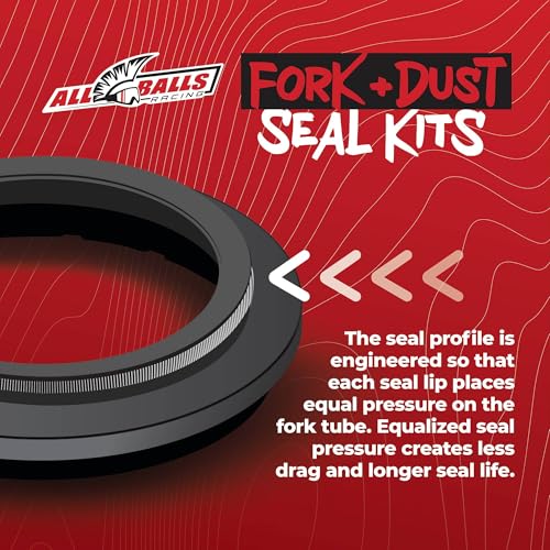 Image of All Balls Racing Fork and Dust Seal Kit for Honda CRF250X 1997-2022 | OEM replacement, fits Suzuki DRZ400SM RM125 RM250 CRF450X CR250R CRF450R, replaces Honda 51490-KSC-003 51490-KZ3-B01, 56-142