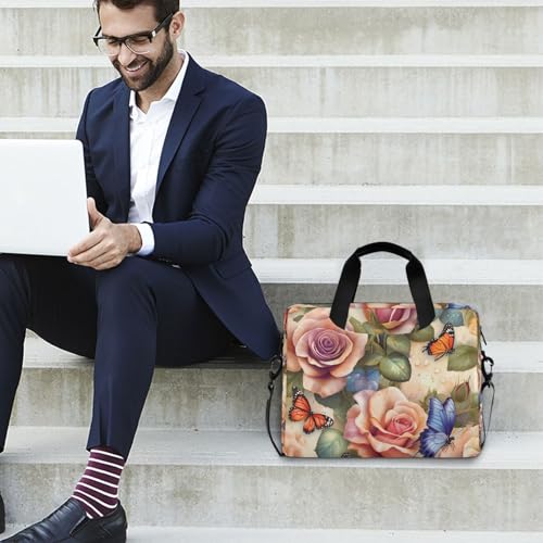 Maletín para portátil con diseño mariposa rosa, 13-15.6 pulgadas miniatura 3