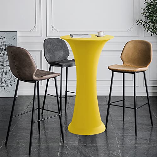 Image of Cocktail Table Covers - 2 Pack 24 inchx43 inch Fitted Highboy Table Cloth - Yellow