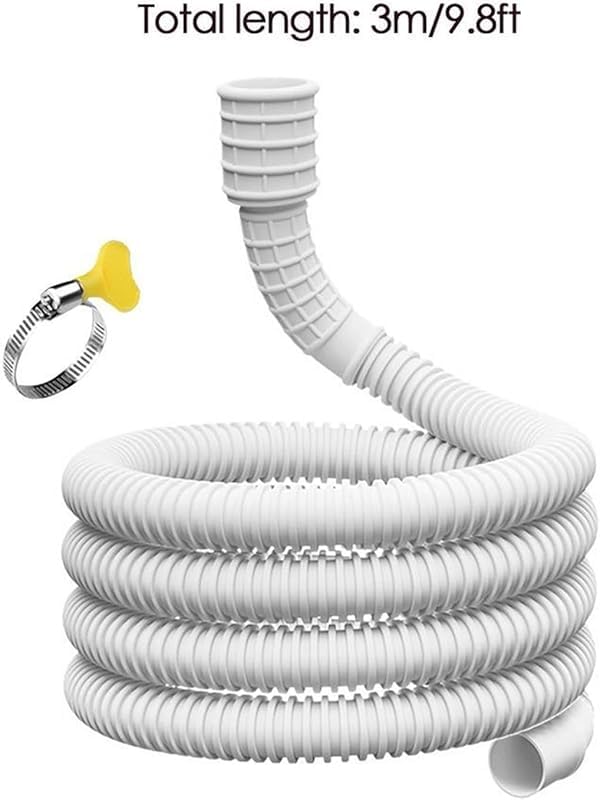 Manguera de drenaje para lavadora de 3/4 m, manguera de drenaje flexible a prueba de fugas, tubo de drenaje con abrazadera de conexión, piezas de fijación de deshumidificador de repuesto (400 cm)