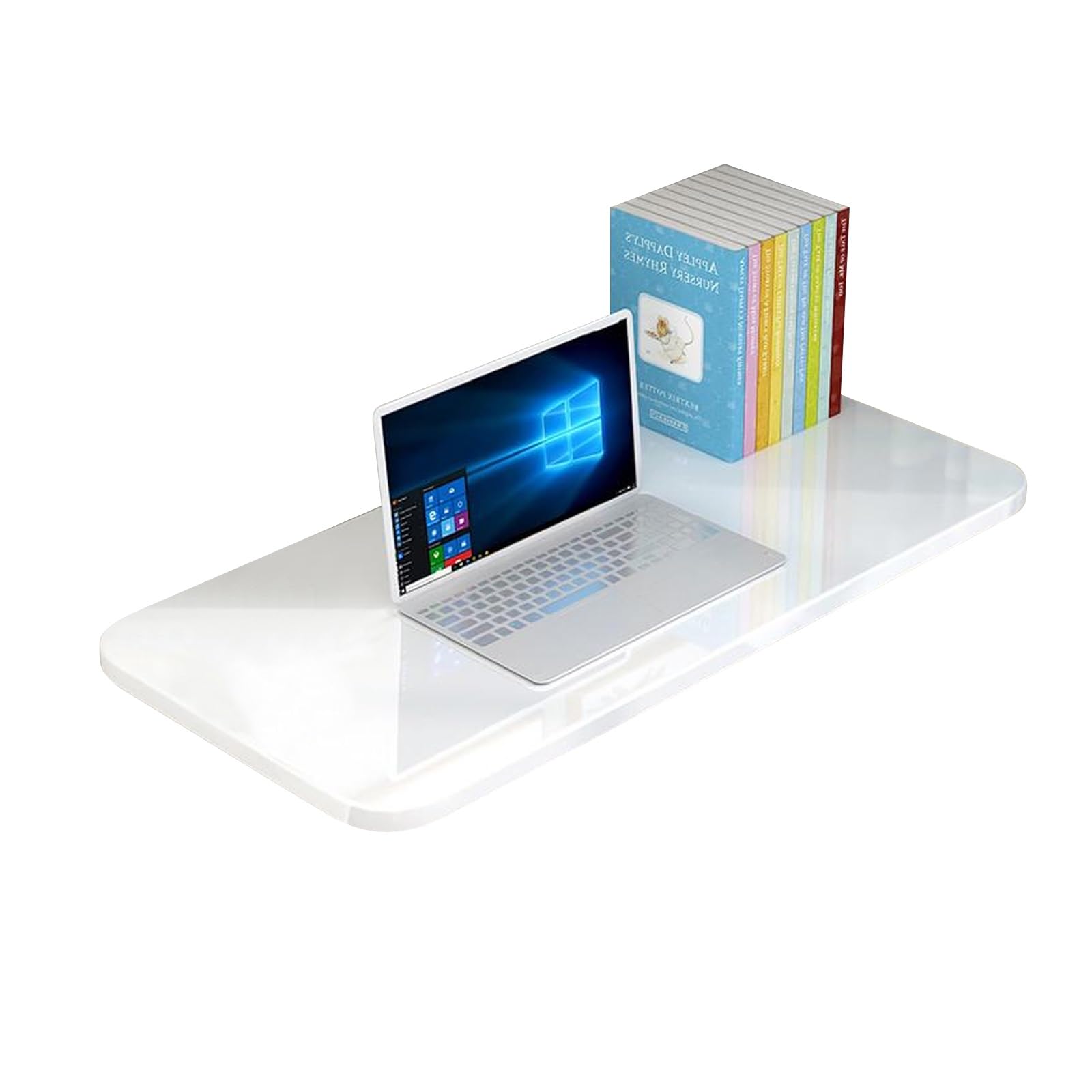 LWJSOCP Foldable Wall Desk, Compact Wall-Mounted Table for Small Spaces, Space-Saving Makeup Table, Ideal for Home Office & Balcony, White (100x30cm/39x12in)