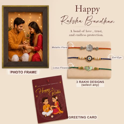 Image of Art Street Customize Premium 3D Wall Photo Frame With Photo Upload and Rakhi For Raksha Bandhan, Brother, Sister, Birthday, Anniversary for Husband, Couple, Parents For Wall Only (Square 12x12 Inch)