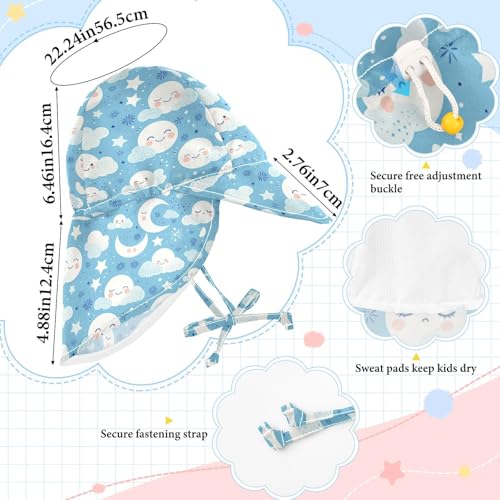 Boho Blue Simple Toddler Baby Beach Hat Boys Beach Bucket Hats Toddler Girl Sun Protection Large Brim Travel Essentials4