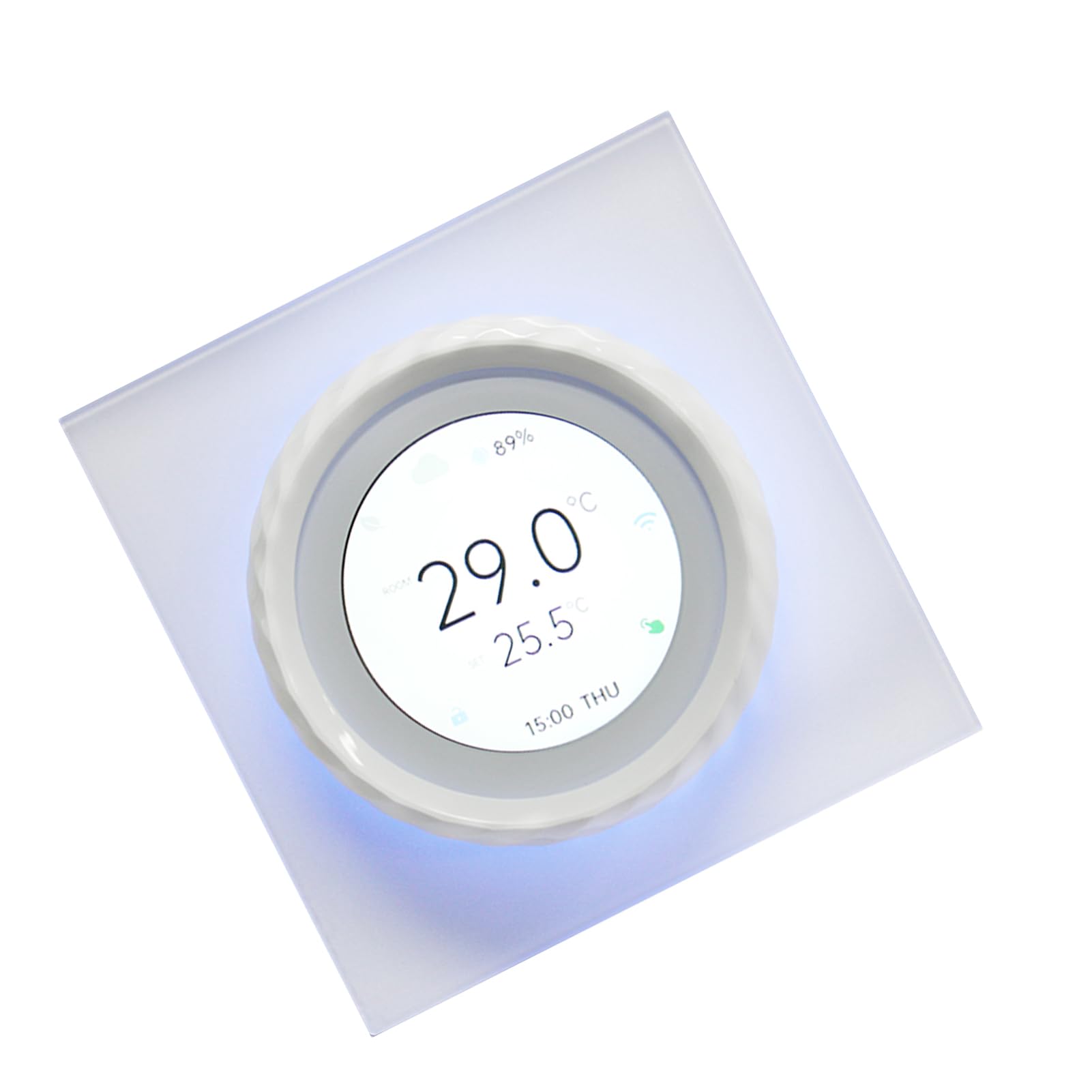 Inteligentny Termostat WiFi, Sterowanie Głosem, Harmonogram 7-dniowy, Blokada Młodzieżowa, Kompatybilny z Ogrzewaniem Podłogowym, Regulacja Temperatury z Dowolnego Miejsca, (Biały)