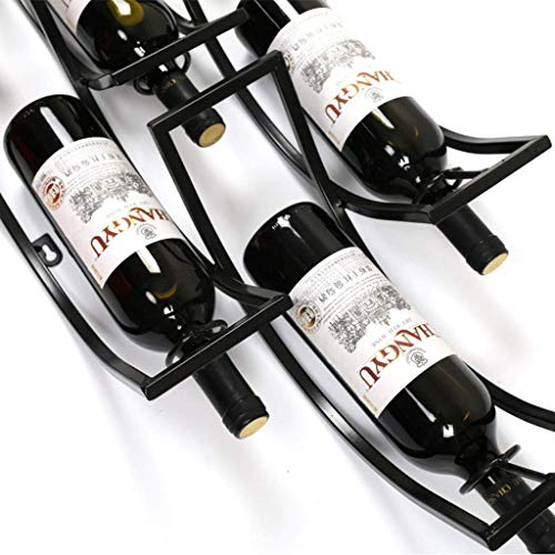 Porte-bouteille de vin mural MiroDo avec support pour verres à pied - 6
