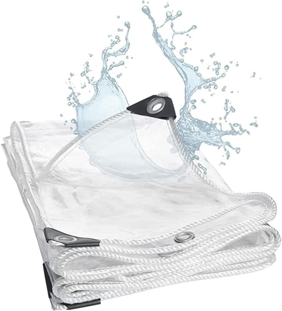 Lonas de PVC transparentes impermeables de 0,35 mm con ojales