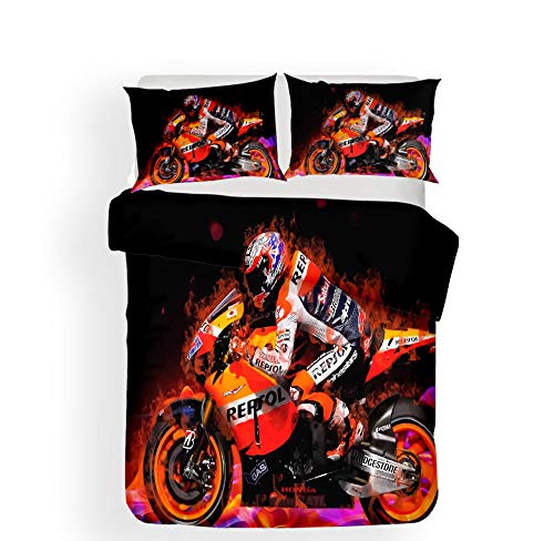 WPHRL Juego de Funda nórdica de la Ropa de Cama Motos Deportes extremosMicrofibra 3 Piezas Juego de Funda nórdica de la Ropa de Cama 200x200cm 2 Fundas de Almohada 50x75 cm