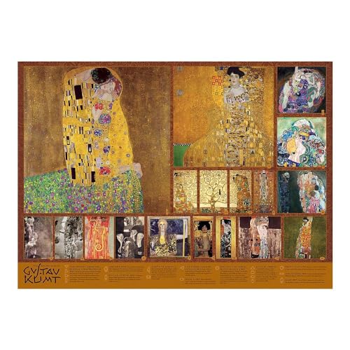 Rompecabezas de 1000 piezas La edad de oro de Klimt con póster