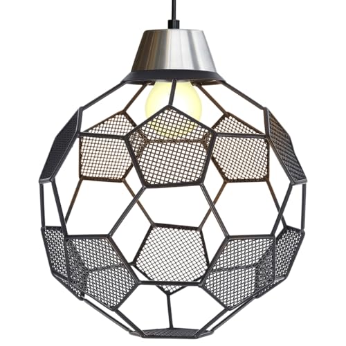 Hemobllo Abat-Jour Football En Métal Électroplaqué Creux Pour Lampe Suspendue Lustre Et Plafonnier Décoration Intérieure Pour Salon Bar Restaurant...
