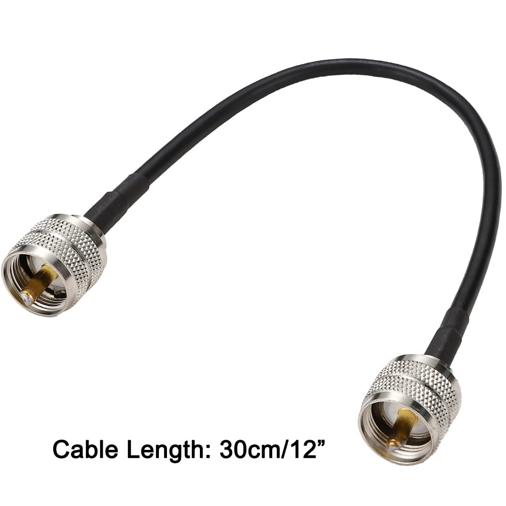 Greluma 1 Pièce UHF Mâle PL-259 à UHF Mâle PL-259 RG58 Câble Coaxial pour Radio HAM et CB, Analyseur D'antenne, Charge Factice, Compteur SWR