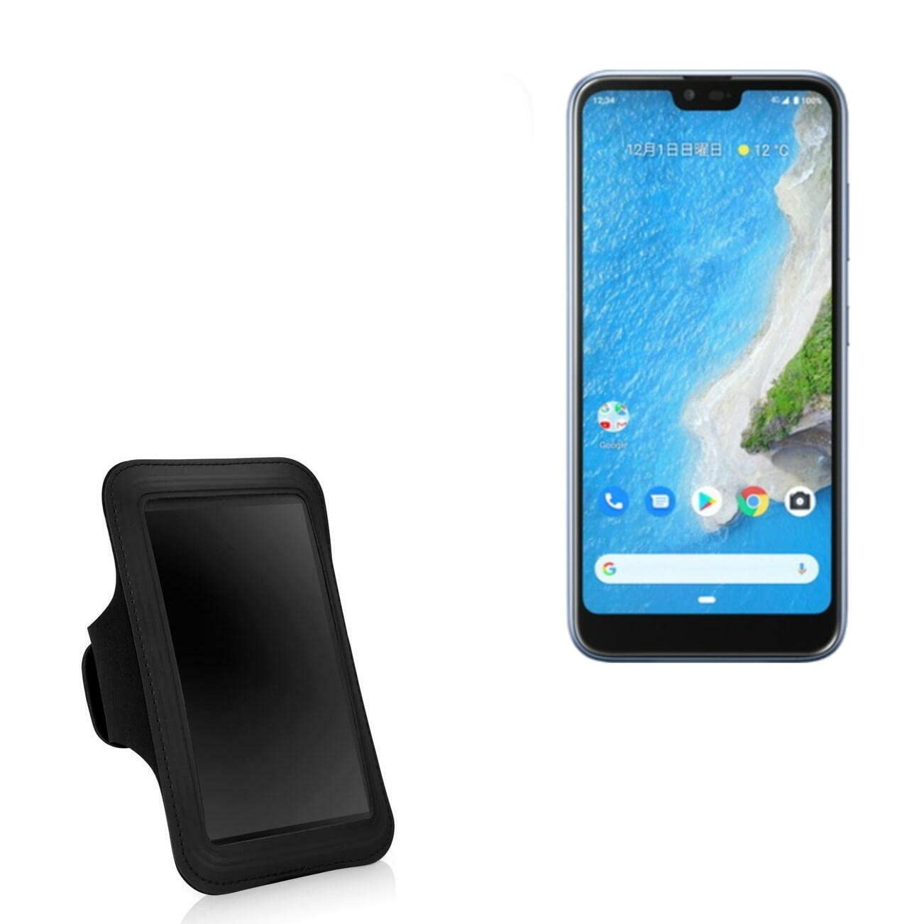 BoxWave Case Compatible with Kyocera S6 - Sports Armband, Adjustable Armband for Workout and Running for Kyocera S6 - Jet Black