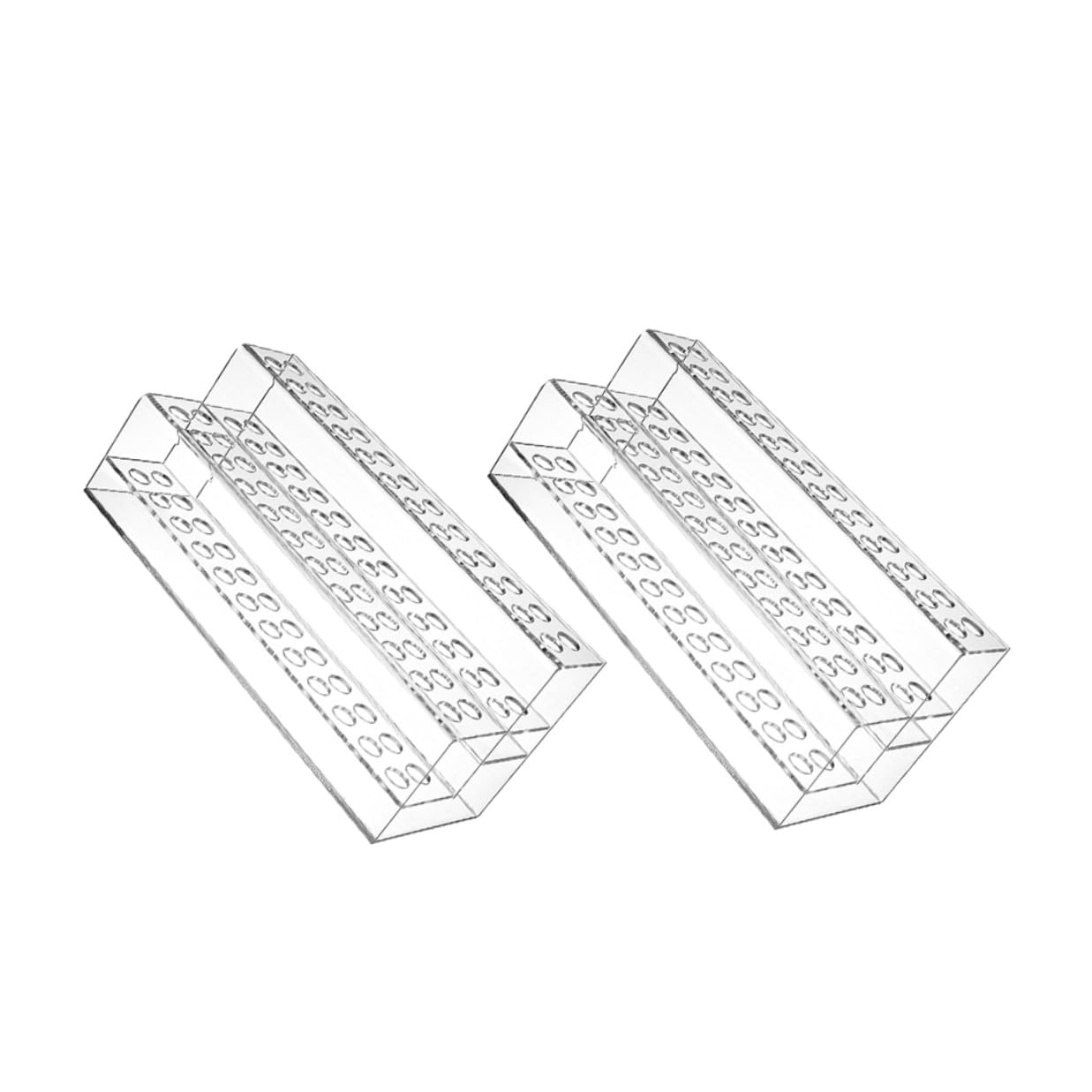 Cabilock 2 pezzi Portapenne Trasparente con Multi-fori Organizer da Scrivania in Plastica Resistente Supporto per Penne Matite e Pennelli per Casa Ufficio e Scuola