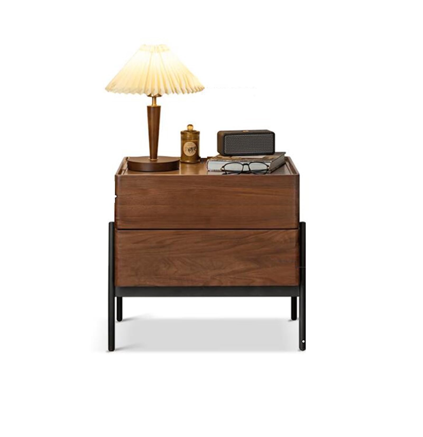 KoliynBlack Walnut Bed Top Cabinet, Minimalist Bedside Cabinet, Storage Cabinet, Bedroom Drawer, Storage Cabinet