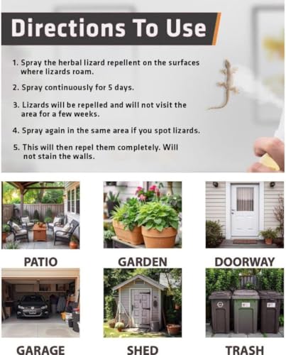 Image of Lizard Repellent for Home Spray Pest Control | Made With Plants Oil, Irritant-Free, Chemical-Free | Baby Skin Safe Plant Safe (200 ML) (peck of 1)