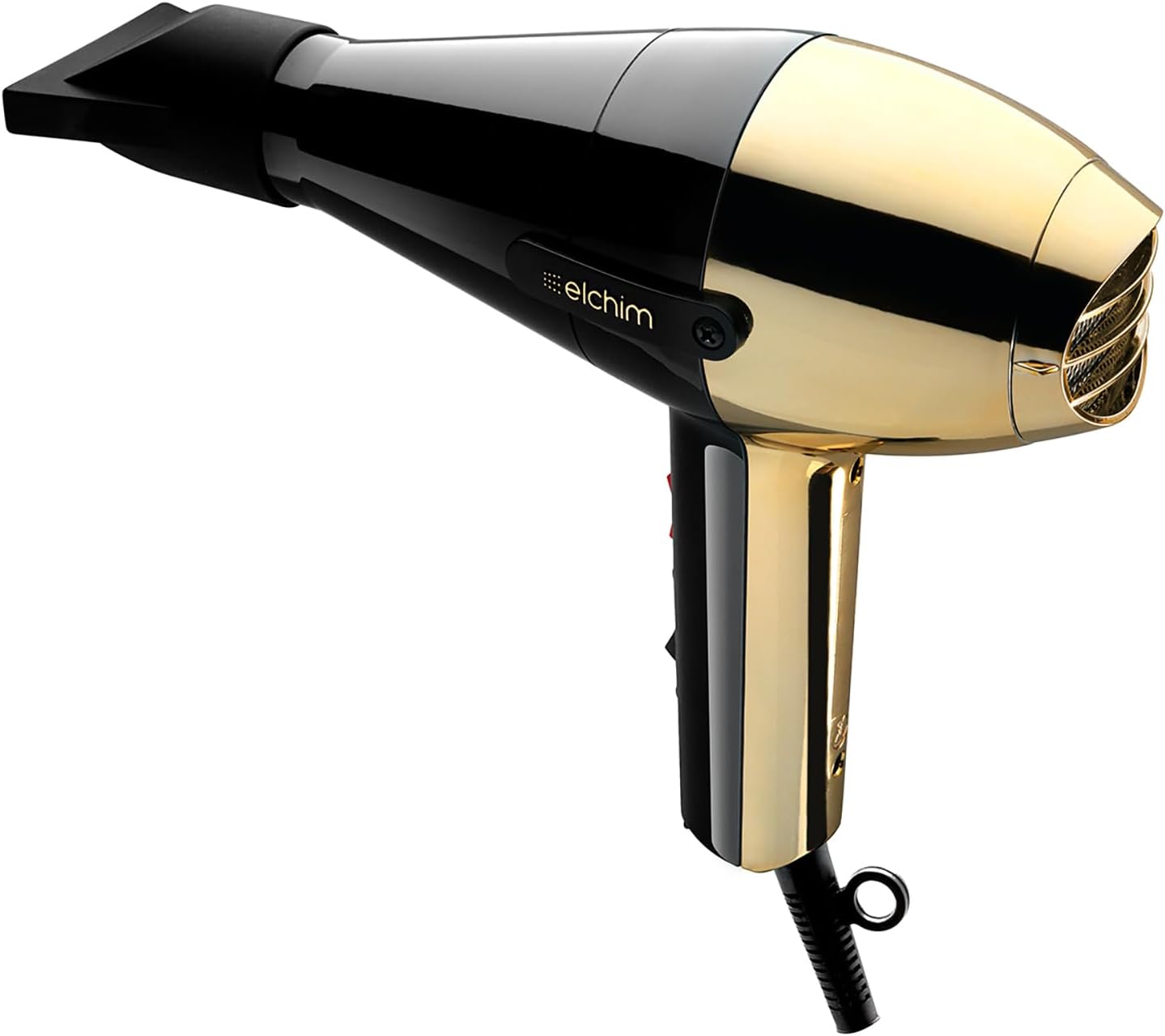 Elchim 2001 High Pressure Professional Hair Dryer, 1875W Blow Dryer, High-Pressure Airflow Technology, 2 Speeds & 5 Temperatures, Long-Life Motor 2000+ Hours, Made in Italy, Gold/Black