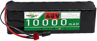 48V 10Ah E-bike Battery 48 Volts Lithium Battery Pack 13S4P 10000mAh Rechargeable Battery for 500W Scooter Motor Waterproof Electric Bicycle Battery with Charger,48v10ah t