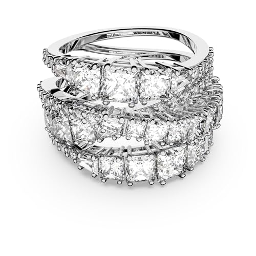 Swarovski Hypberola Ring, Mixed Cuts, Clear, Rhodium Finish