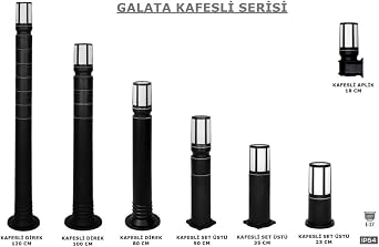 SekaTech Galata Yer Aydınlatma Kafesli 35cm Set Üstü Bahçe Yol Duvar Lambaları Zita [Enerji Sınıfı A+]
