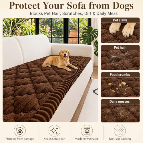 27.6" x 59" NILUOH Non-Slip Quilted Couch Cover for Dogs w/ Soft Flannel (4 Colors) - image 4