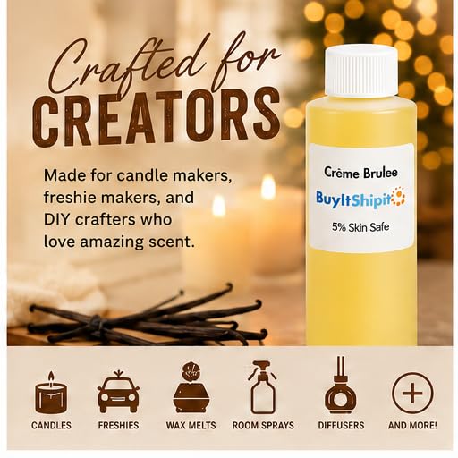 Image of Creme Brulee Fragrance from Our Holiday Collection - Perfect for Adding Aroma to Freshies, Candles, Diffusers, and Room Sprays - 32 oz