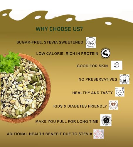 Image of Misstevia Sugar Free 6-in-1 Mouth Freshener (110g) | Stevia Sweetened Seeds Mix | No Added Sugar Mukhwas | Fennel, Pumpkin, Sunflower, Flax, Dhanya Dal & Sesame | After Meal Snack