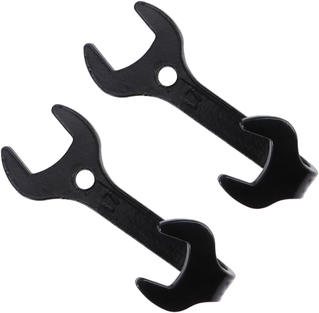 Unique Iron Wrench Shape Clothes Hook, Wall-Mounted Vintage Industrial Style Coat and Towel Holder, Black 2pcs Set for Home Storage and Organization