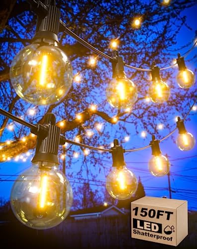 Zuske Outdoor String Lights, 150FT Patio Lights with 75 Shatterpr...