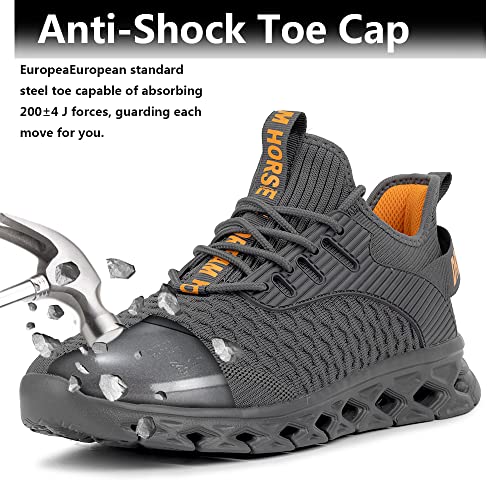 Steel Toe Shoes For Men Women Safety Work Shoes Comfortable Steel Toe Sneakers Puncture Proof Slip On Safety Shoes For Industrial,Coustruction #TOP1