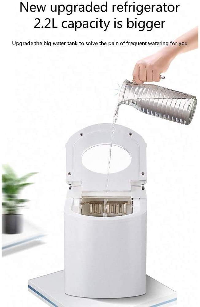 Macchina per la Produzione di Ghiaccio da banco, pronta in 8 Minuti, Produzione di Ghiaccio Portatile per cubetti di Ghiaccio da 37 libbre/Giorno casa, Cucina, Bar, Ufficio