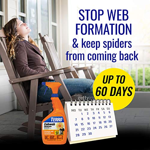 Image of TERRO Cobweb Eliminator, Spiderweb Repellent Spray for Indoor & Outdoor Use | Ready-to-Use Formula for Home Defense, Prevents Spider Web Formation, Long Lasting Outdoor Protection, T2360