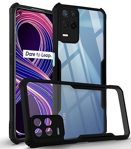 Image of Jkobi Back Cover Case for Realme 8s 5G (Shockproof with Polycarbonate Clear Panel | Professional Black)