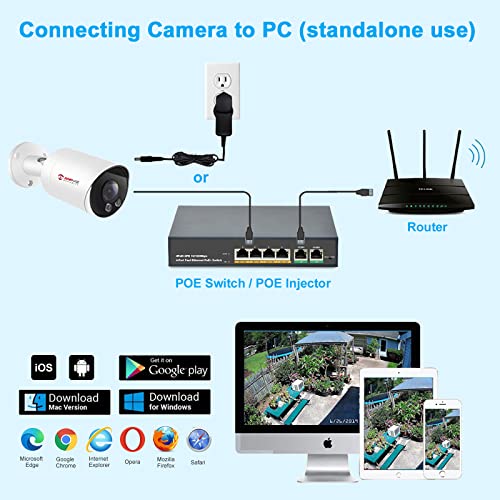 Anpviz 5MP Bullet POE IP Camera with Mic/Audio, 2.8mm Lens Security Camera for Outdoor Indoor, Human & Motion Detection, 98ft IR Night Vision, Up to 256GB MicroSD for 24/7 Recording (U Series) - Thumbnail 7