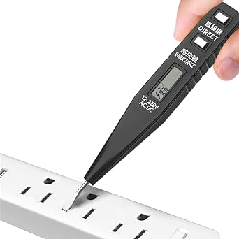 Electric Tester, Driver Bolt Detector, High Torque Voltage Checker, LED Digital Display, Live Wire & Conduction Detection, Circuit Inspection Tools, Steel & ABS, Portable
