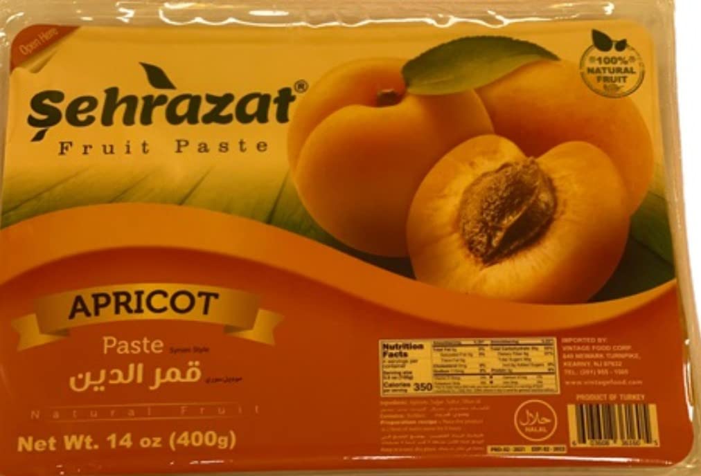 Sehrazat Turkish Apricot Paste%100 Natural - Vegan - Halal - 400gr - 14oz