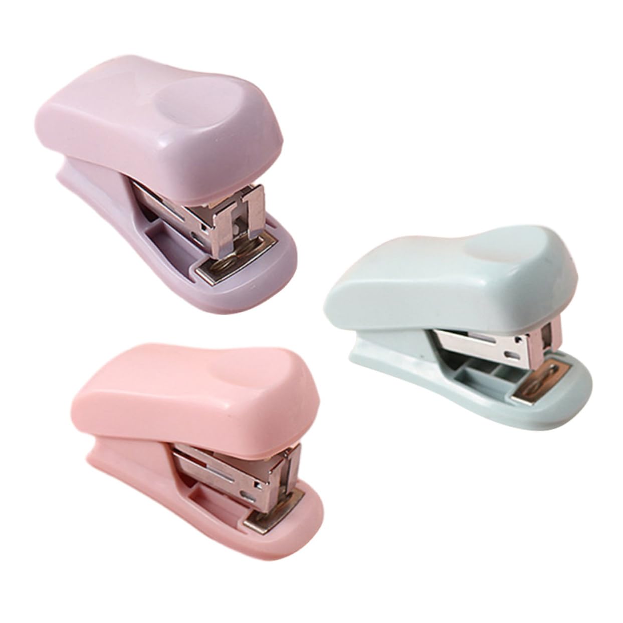 NUOBESTY 5 Ensembles Mini Agrafeuse Papeterie De Bureau Agrafeuse À Main En Plastique Petite Papeterie Esthétique De Bureau Mignonne De 3 pièces * 5