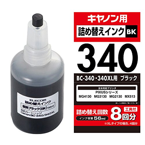 関連商品：ELECOM エレコム THC-340BK8 詰め替えインクの商品画像