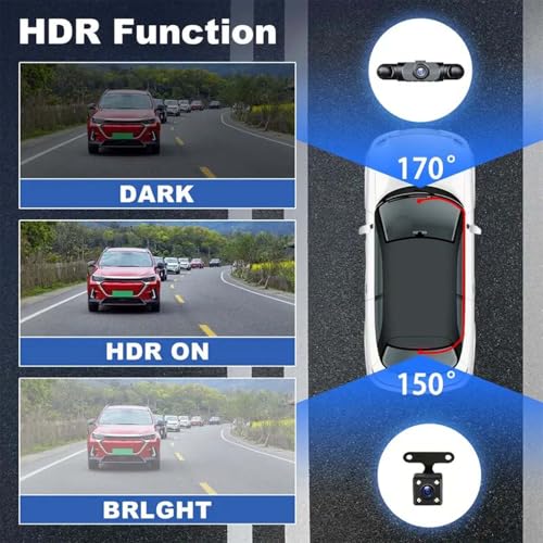 Image of Sakerplus Full View Car Dashcam System, 360 4-Channel Dash Cam for Vehicles, 1080P Full HD Dashcam with 128GB SD Card, Night Vision, G-Sensor & Loop Recording, Dash Cam Front and Rear Coverage