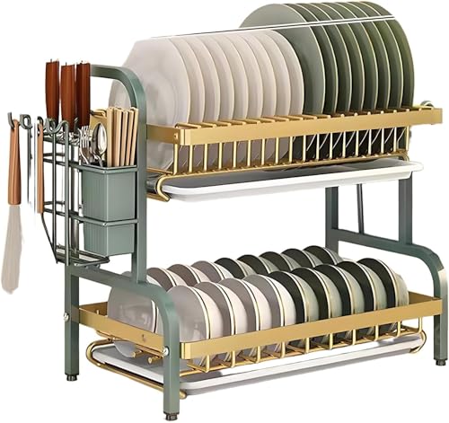 Égouttoir à vaisselle à 2/3 niveaux avec égouttoir en acier au carbone pour assiettes, couverts...