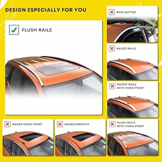YHTAUTO Car Roof Rack Cross Bar Compatible with Hyundai Santa Fe Accessories 2019-2023 w/Flush Rails, 165 Lbs Aluminum Alloy Cargo Bars for Rooftop Tent Kayak Bike Luggage Snowboard Ski Board Canoe