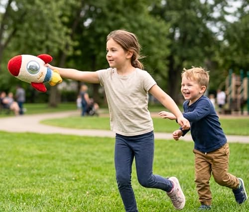 Image of Tickles Rocket Soft Stuffed Plush Toy for Kids Boys & Girls Birthday Gifts (Size : 20 cm Color: Red)